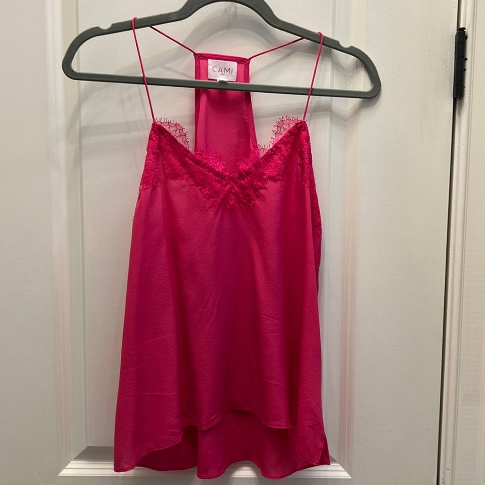 Cami NYC hot pink silk tank XS
